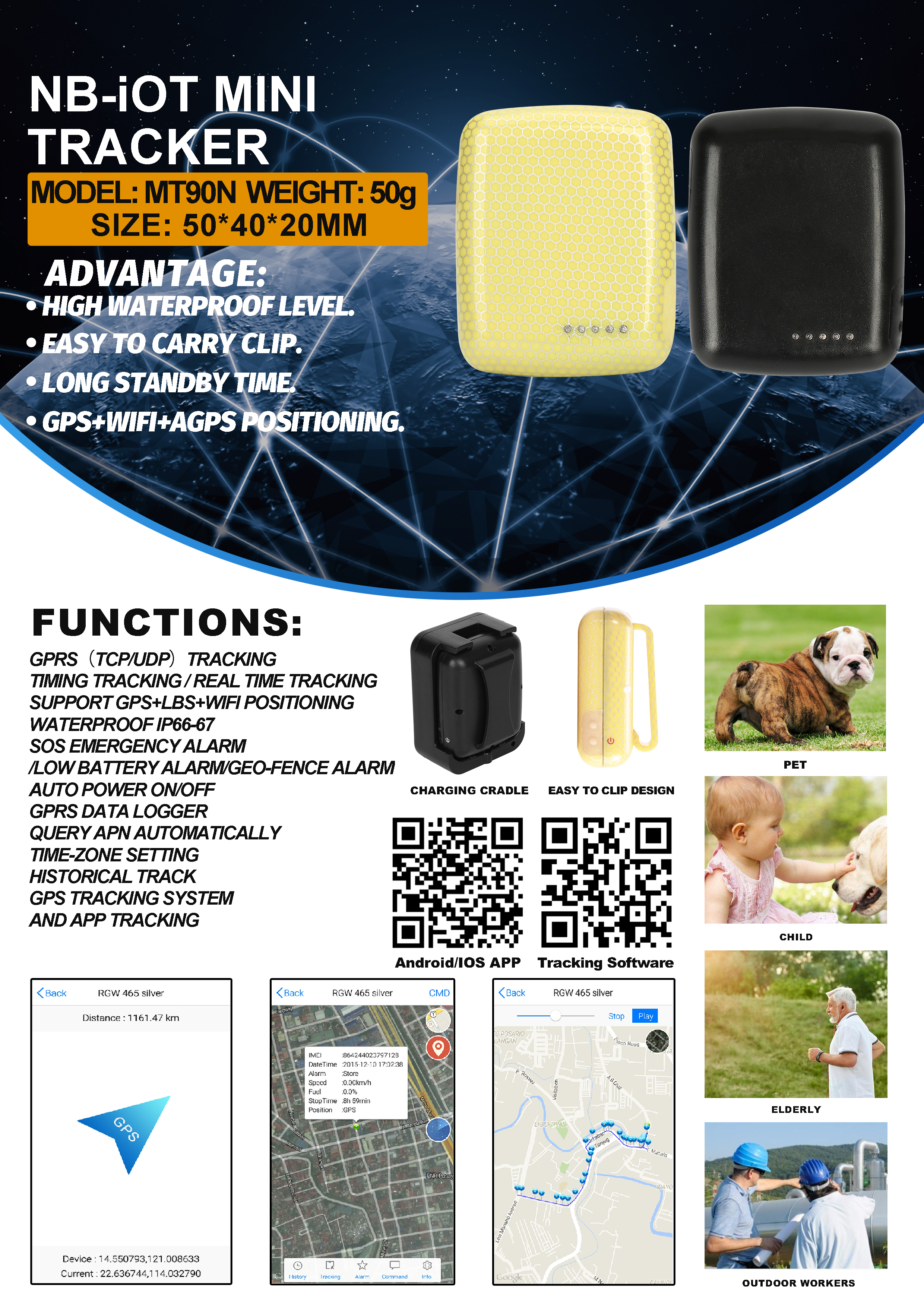 MT90N NB-IoT Mini GPS Tracker